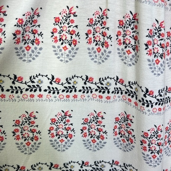 Free People - Ivory Fun Colorful Floral With Suede Spaghetti Straps Mini Dress M - Picture 9 of 14